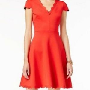 Betsey Johnson Red Dress - Scallop Trim